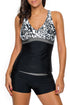 Sexy Grey White Spots 2pcs Tankini Bathing Suit